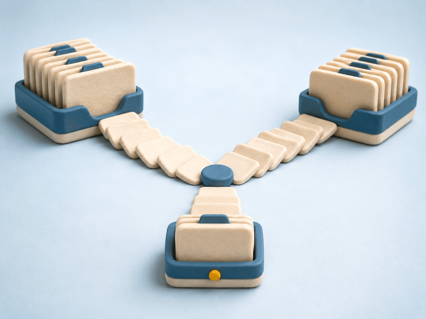 3D diagram: de twee registers KVK en KBO die samenvloeien tot één bestand.